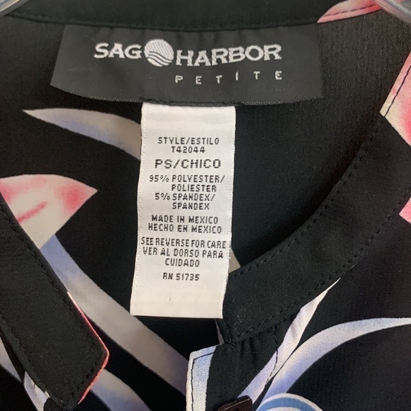 Sag Harbor Floral‎ Mandala Inspired Long Sleeve V Neck Blouse - Size SP - Picture 5 of 7